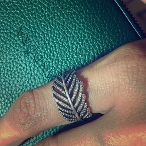 Pandora Light As A Feather Ring, Clear CZ Size 7.5